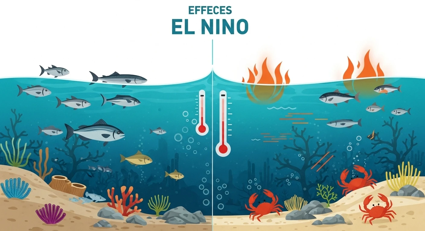 Minh họa tác động của El Nino lên vùng biển
