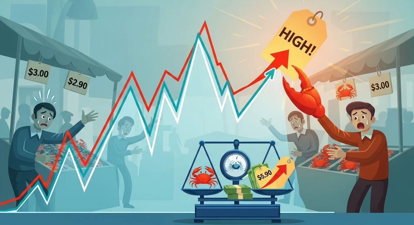 Biểu đồ giá cua biến động