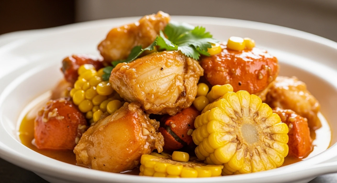 Garlic Butter Crab with Sweet Corn