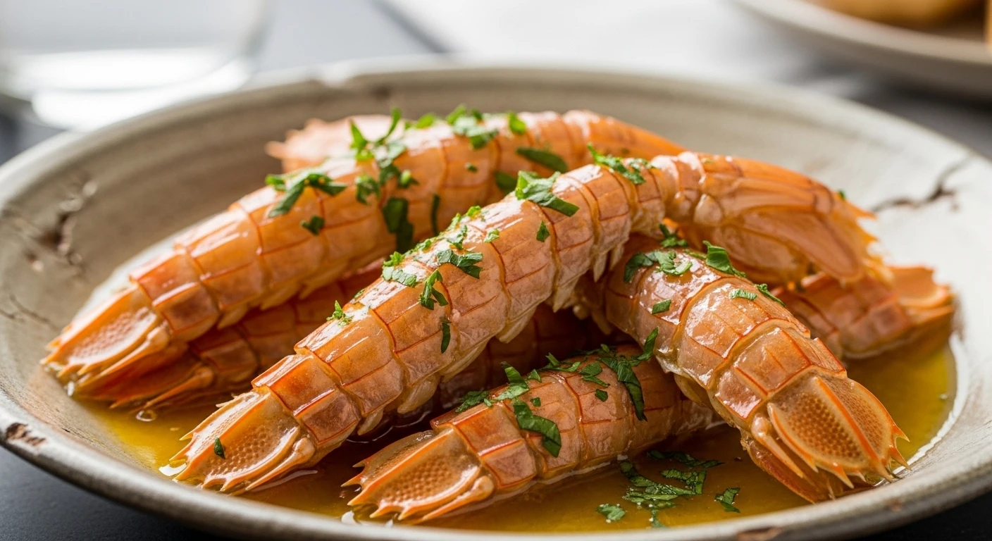 Garlic butter mantis shrimp with parsley
