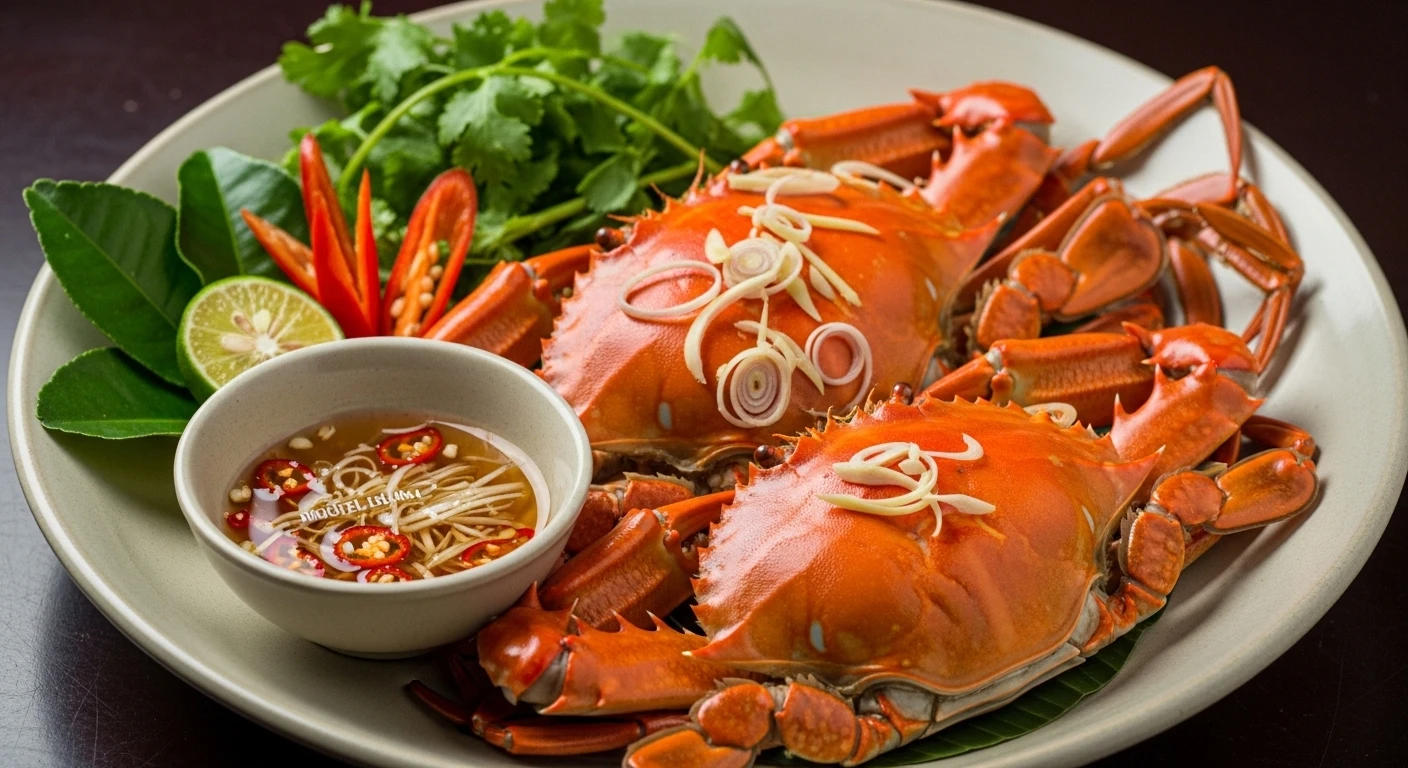 Đĩa ghẹ hấp sả gừng nóng hổi, hấp dẫn