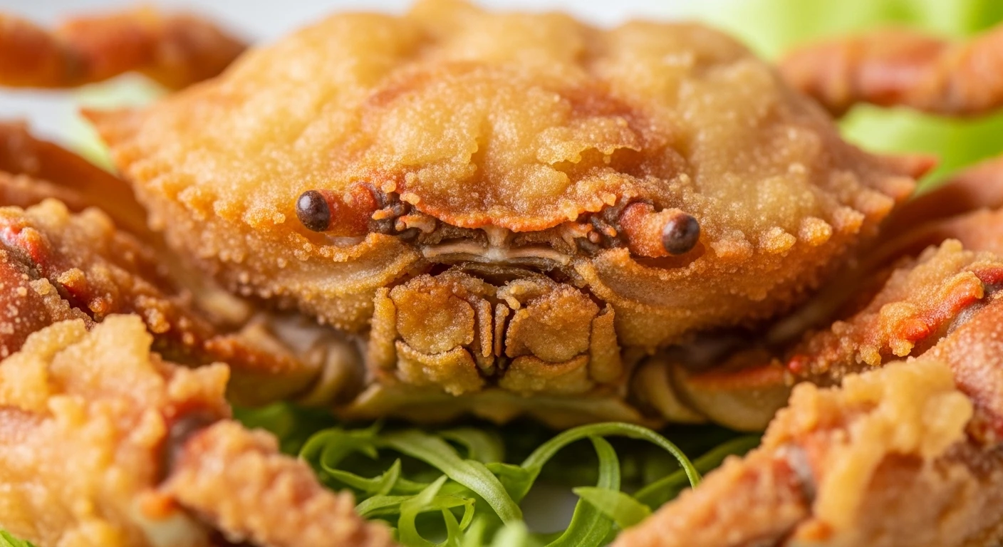 Ghẹ lột tẩm bột chiên vàng giòn rụm