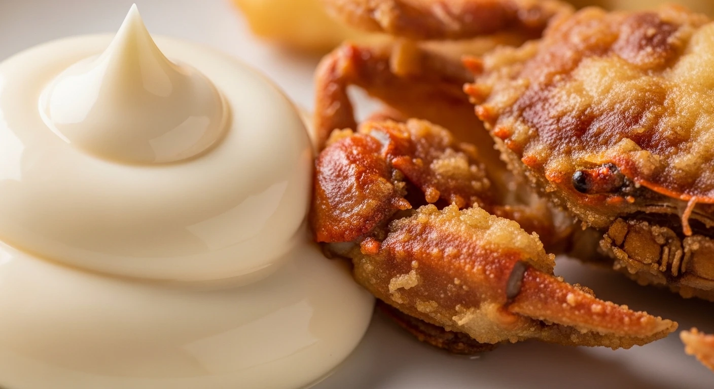 Nước sốt mayo béo ngậy ăn kèm ghẹ lột chiên giòn