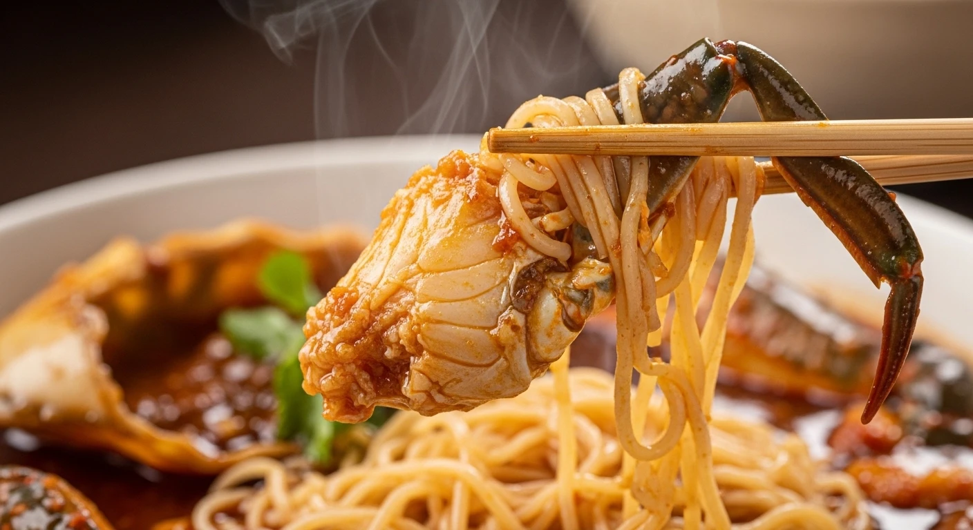 Ghẹ Xanh Om Miến Tương Đen TomYum thành phẩm hấp dẫn