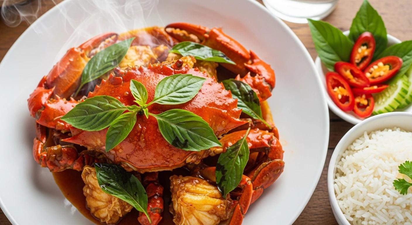 Ghẹ Rang Lá Quế Thái Thơm Lức Mũi Kích Thích Vị Giác Mọi Thực Khách