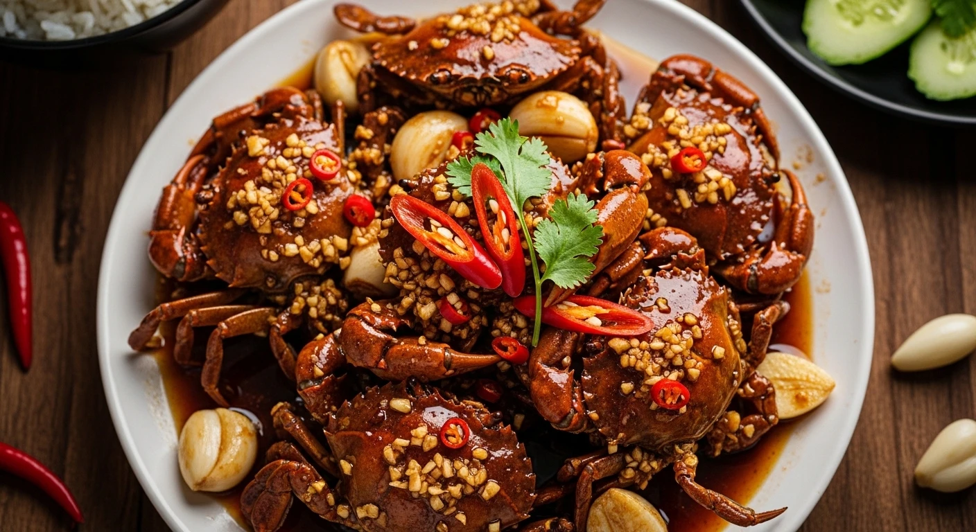 Ghẹ Sữa Rim Tỏi Ớt hấp dẫn