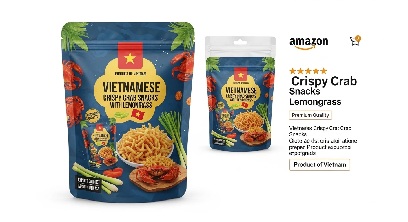 Bao bì sản phẩm ghẹ sữa sấy tẩm lá chanh chuẩn xuất khẩu