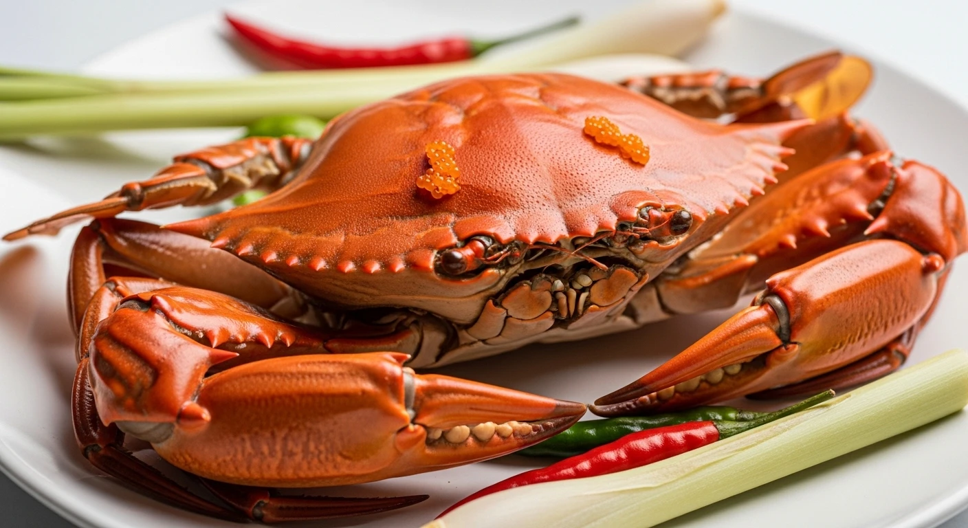 Ghẹ xanh hấp bia sả sau khi hoàn thành