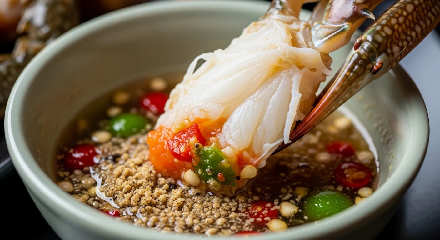 Ghẹ xanh chấm muối tiêu ớt dằm