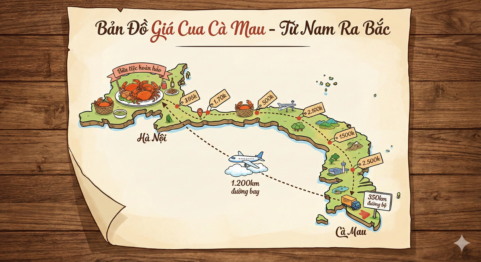 Bản đồ chỉ dẫn các vựa cua Cà Mau uy tín cho người kinh doanh