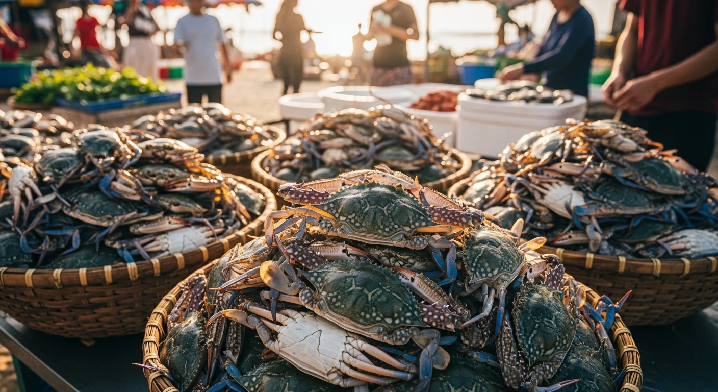 Bảng giá ghẹ xanh tại vựa làng chài Hàm Ninh