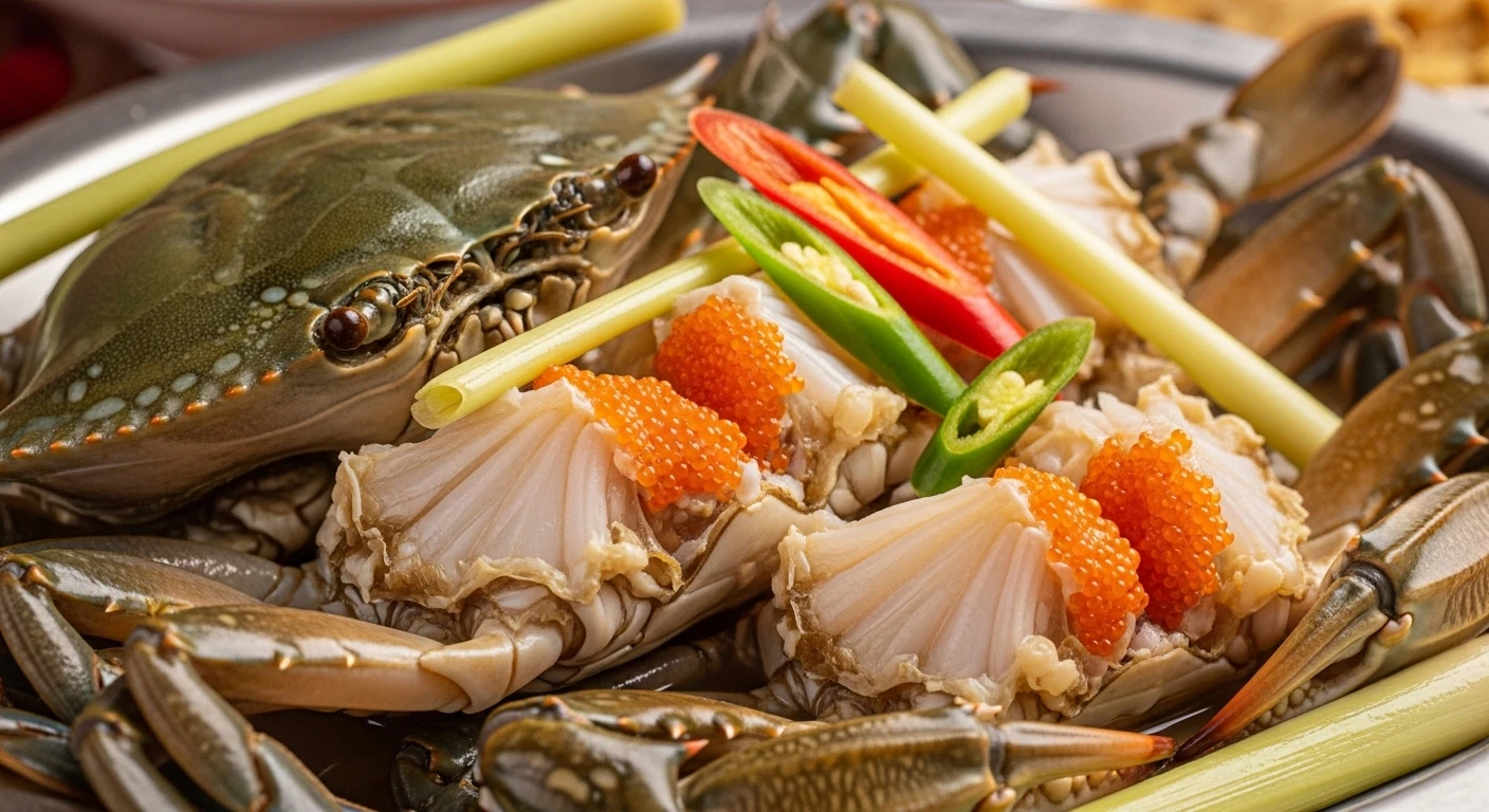 Ghẹ xanh tươi rói tại chợ Hàm Ninh, Phú Quốc