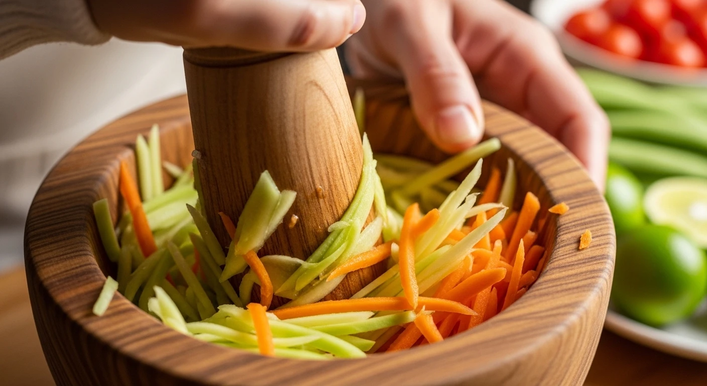 Giã đu đủ xanh làm gỏi