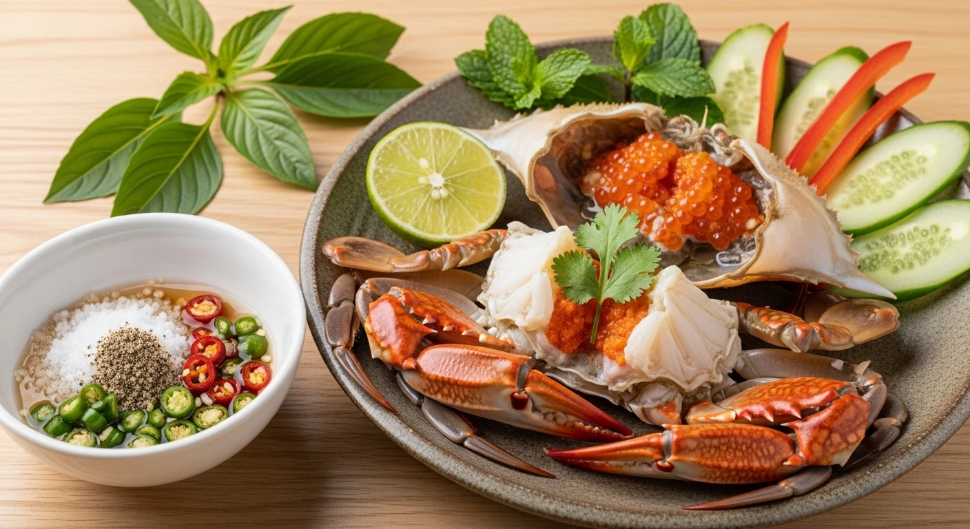 Cua gạch hấp cách thủy ngon mắt