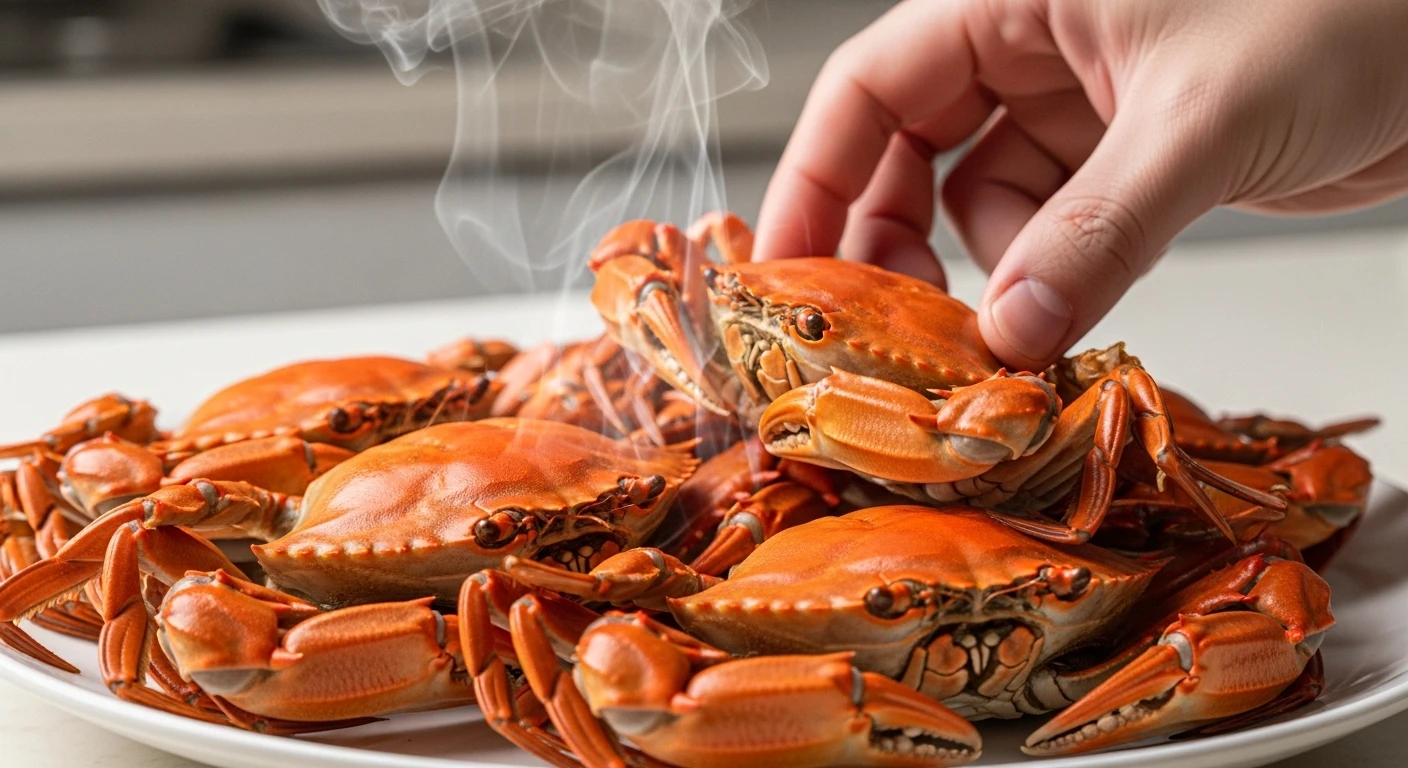 Ghẹ hấp đạt chuẩn, chân càng nguyên vẹn