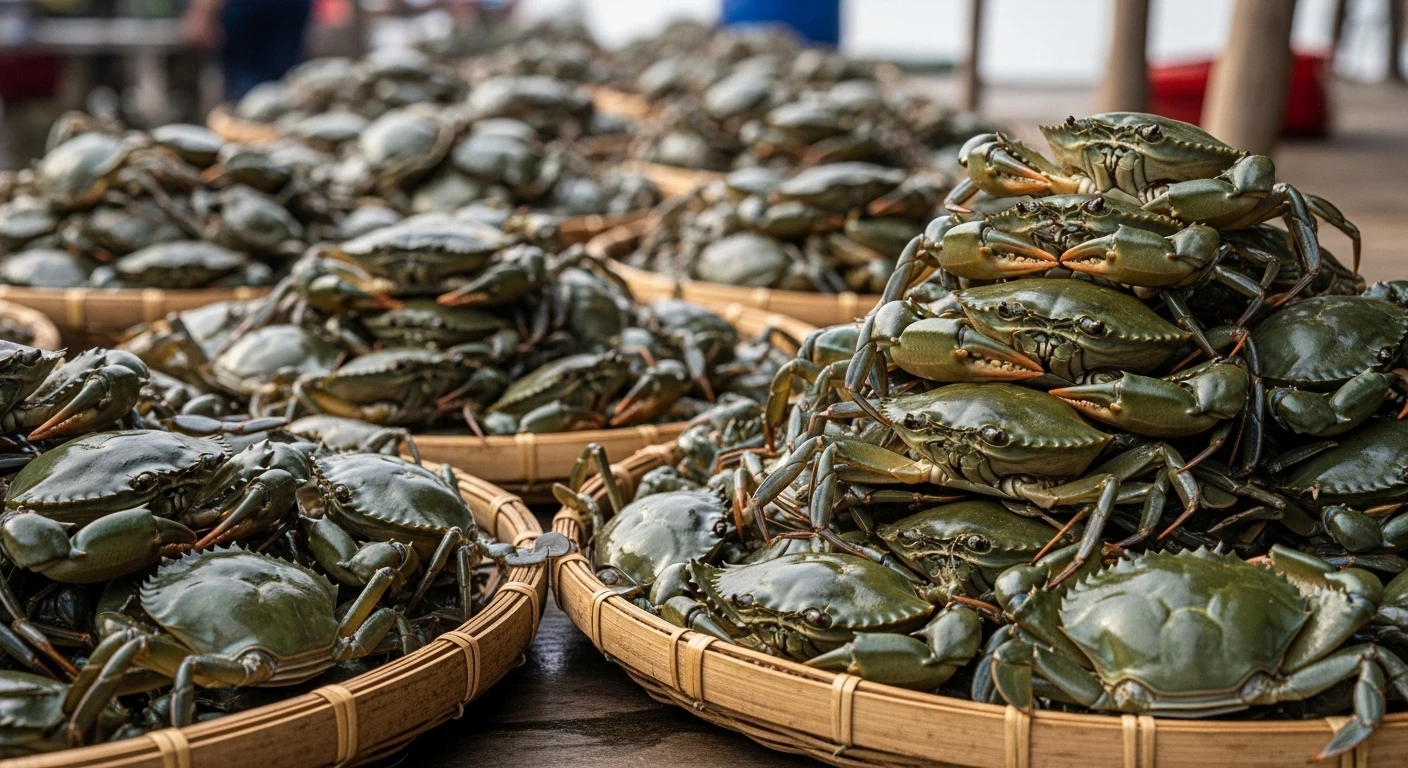 A bountiful harvest of mud crabs in Ca Mau