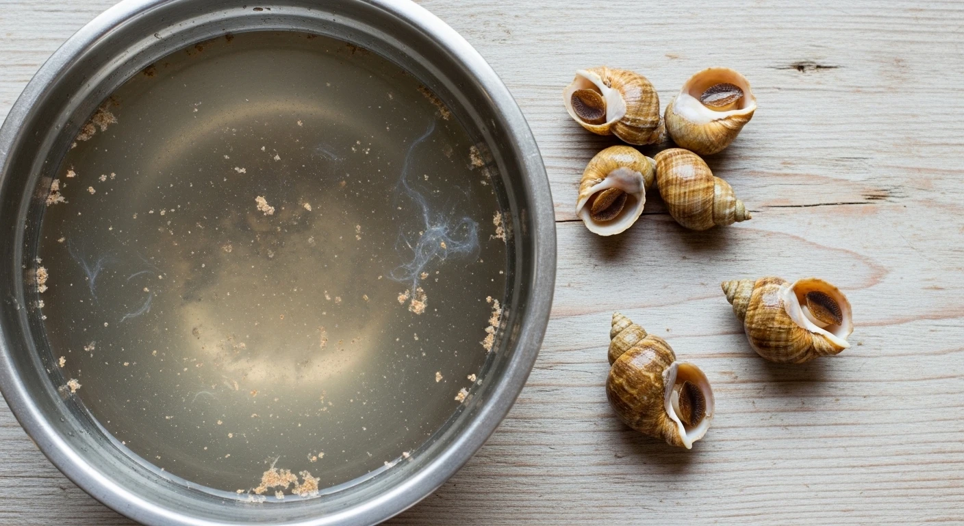 Ốc hương sau khi làm sạch với nước đục