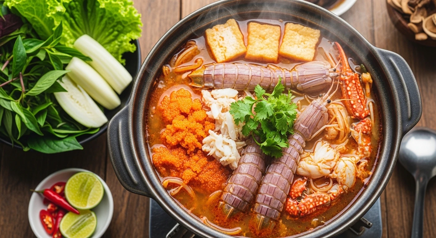 Món Lẩu Cua Đồng Riêu Bề Bề hấp dẫn