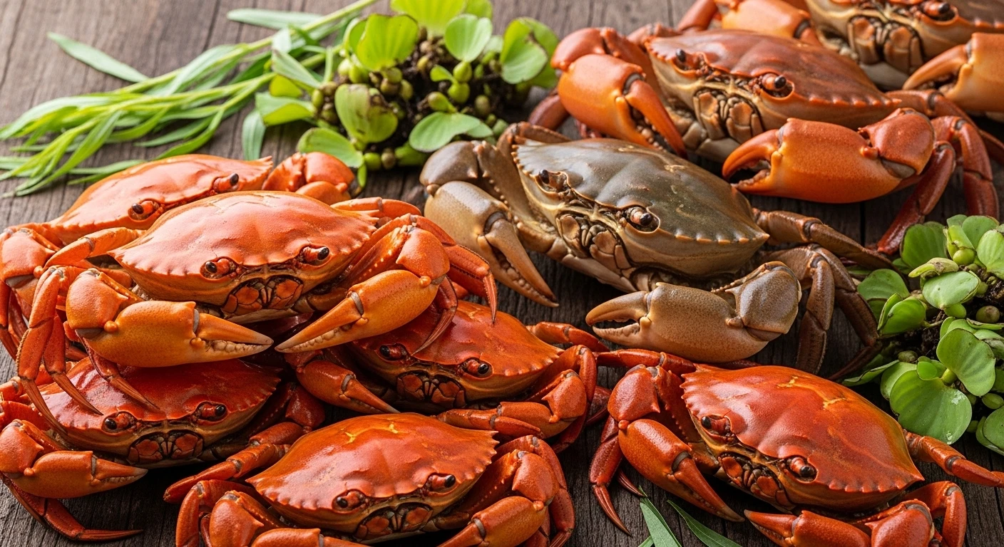 Các loại cua đồng và cua biển tươi ngon