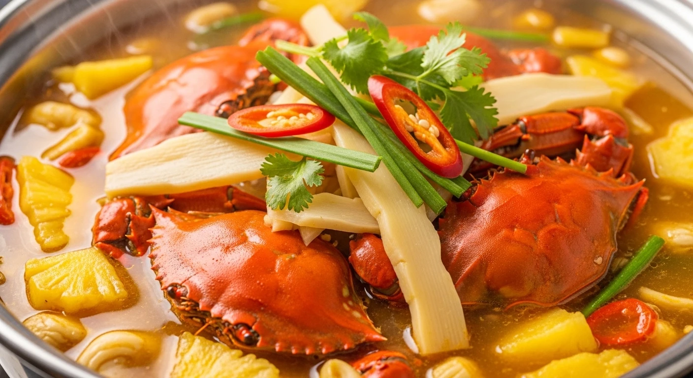 Lẩu Ghẹ Măng Chua Dứa hấp dẫn