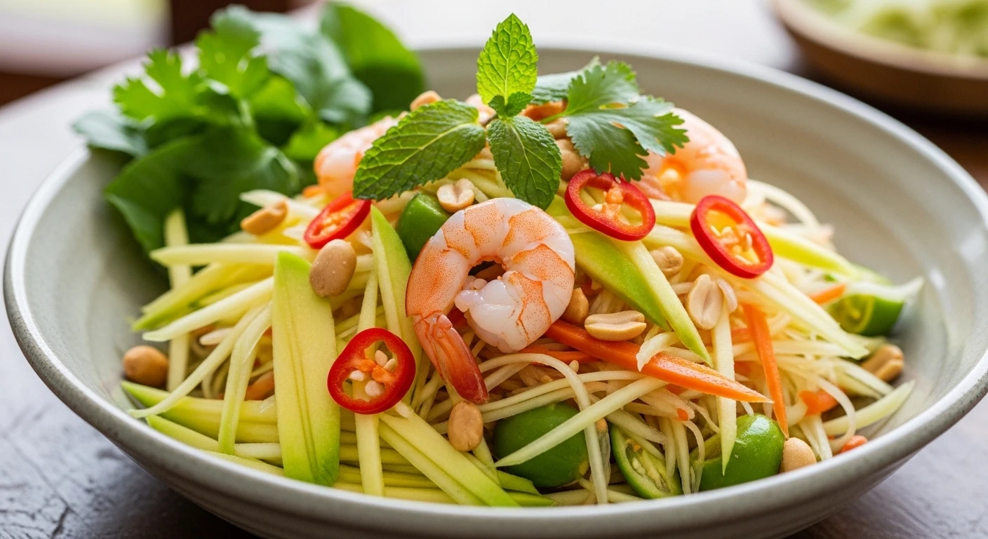 Green Mango and Papaya Shrimp Salad