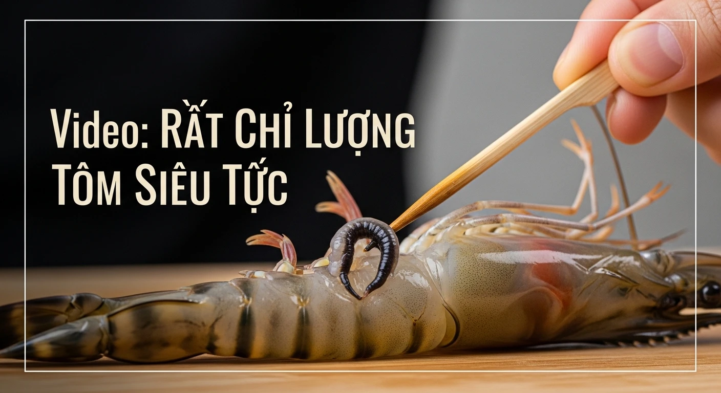 Placeholder video: Rút chỉ lưng tôm bằng tăm tre
