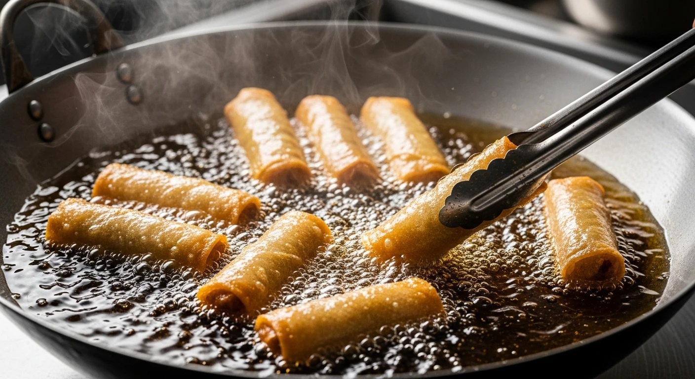 Chiên nem cua bể vàng giòn