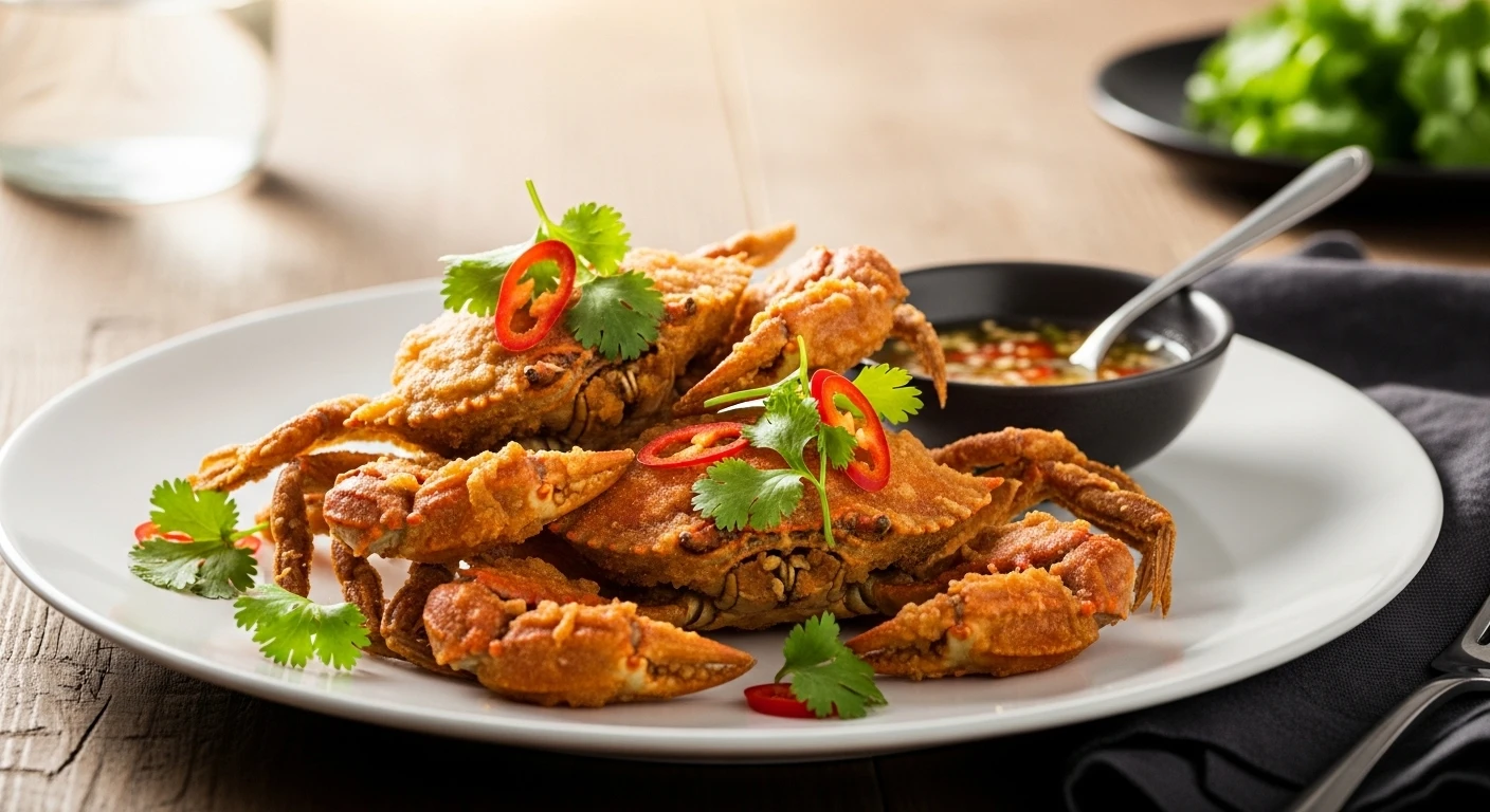 Món cua lột chiên giòn hấp dẫn