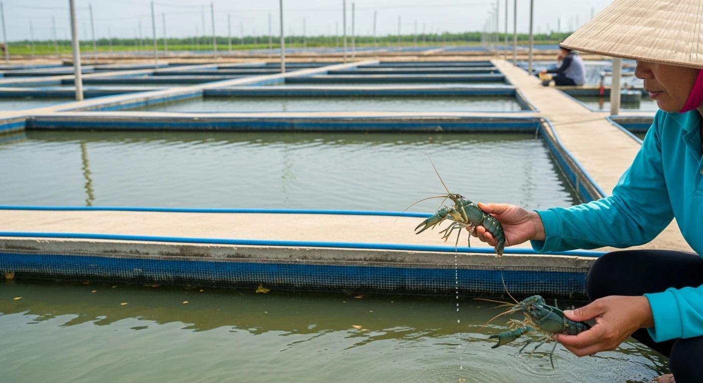 Mô hình nuôi tôm càng xanh toàn đực bẻ càng