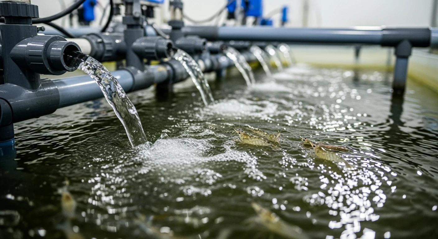 Hệ thống tuần hoàn nước trong ao nuôi tôm thẻ chân trắng