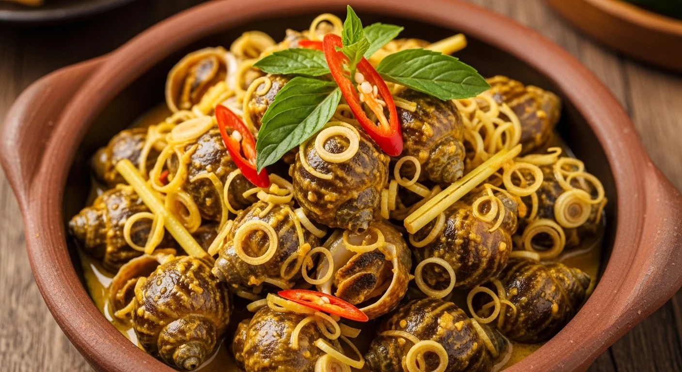 Đĩa ốc len xào dừa thơm ngon béo ngậy