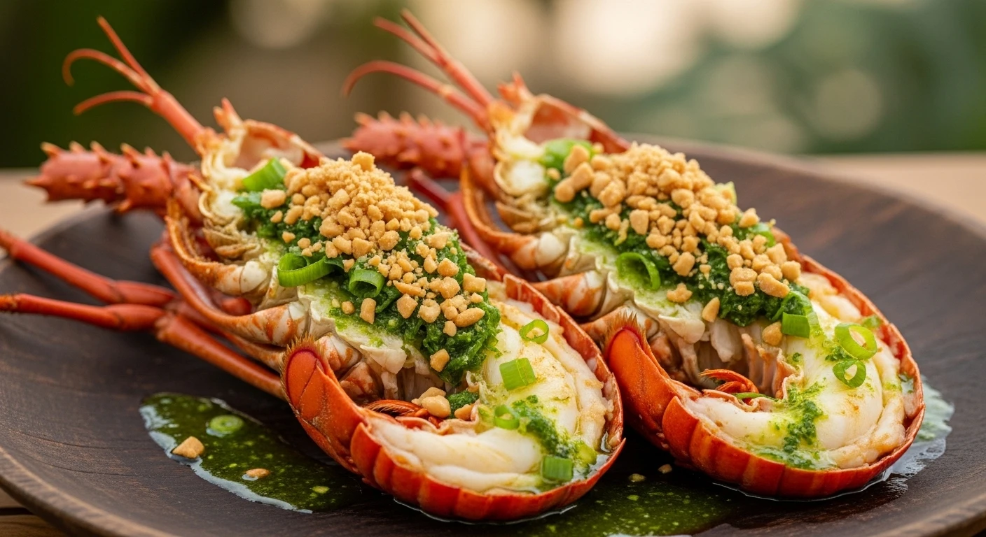 Scallion Oil & Peanut Grilled Lobster