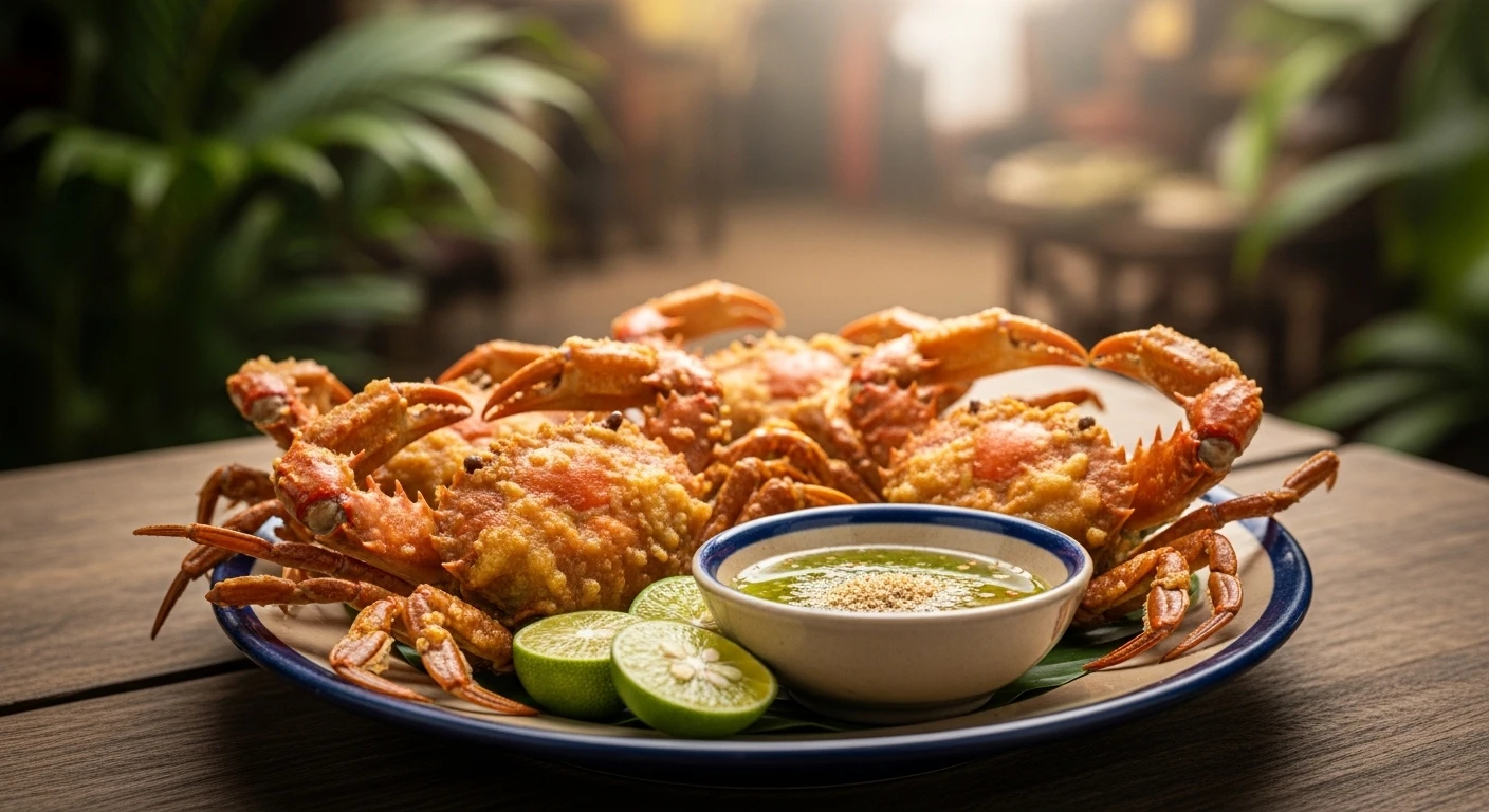 Mekong Delta Soft Shell Crab Delicacy, fried golden brown