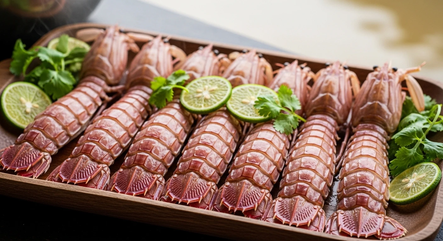 Steamed Mantis Shrimp with Intact Shells