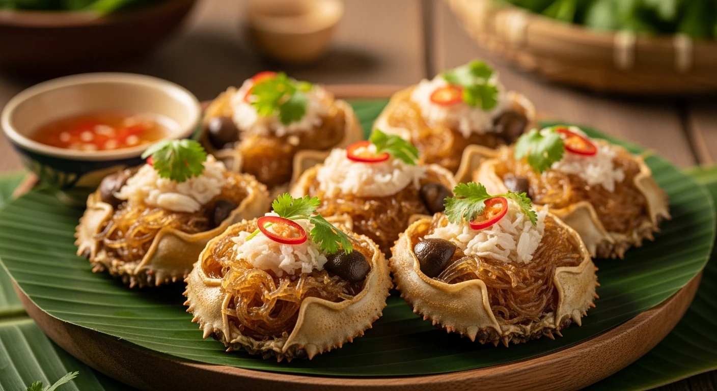 Stuffed Crab Shells Deep-Fried to Perfection