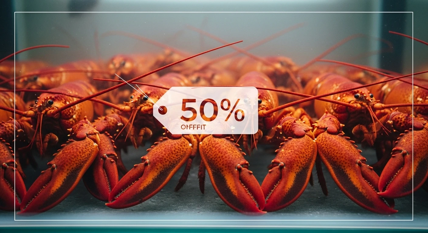 Tôm hùm ngộp đông lạnh được quảng cáo giảm giá sốc