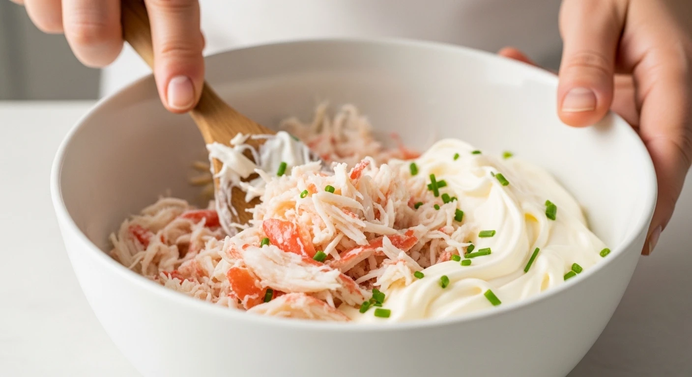 Trộn nhân cua sushi