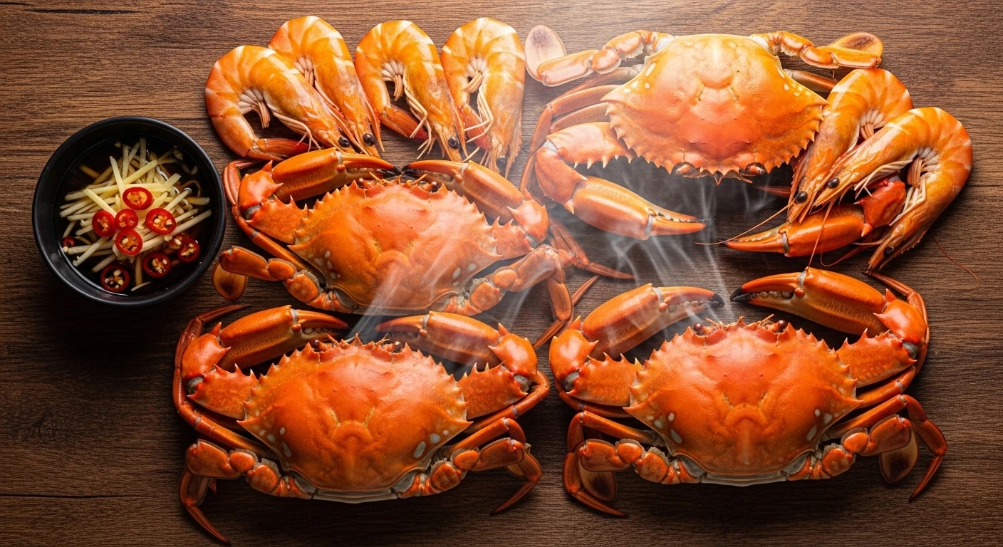 Bữa tối với cua ghẹ hấp dẫn