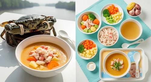 Thực Đơn Ăn Dặm: Súp Cua Biển Rau Củ Thập Cẩm (Cho bé từ 8-9 tháng)