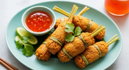 Chả Tôm Sú Giã Tay Bọc Sả Chiên Vàng: Mồi Nhậu Hao Bia Dịp Cuối Tuần