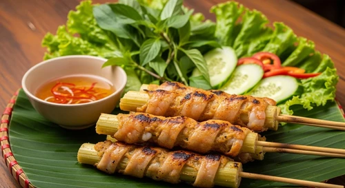 Tôm Thẻ Băm Cuộn Mía Nướng Than (Chạo Tôm): Đặc Sản Miền Trung Đi Vào Lòng Người