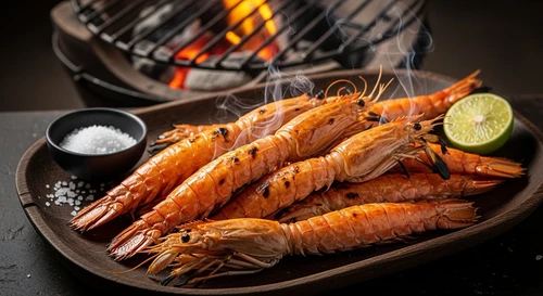 Charcoal Grilled Bare Mantis Shrimp