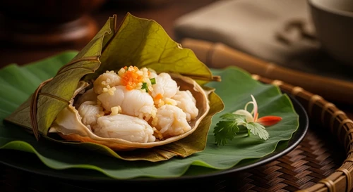Crab Meat Steamed in Lotus Leaves: A Royal Hue Recipe