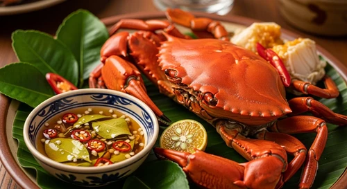 Cua Hấp Mắm Nhĩ Lá Chanh