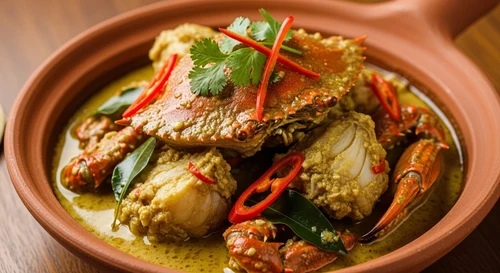 Cua Xào Cà Ri Xanh Kiểu Thái