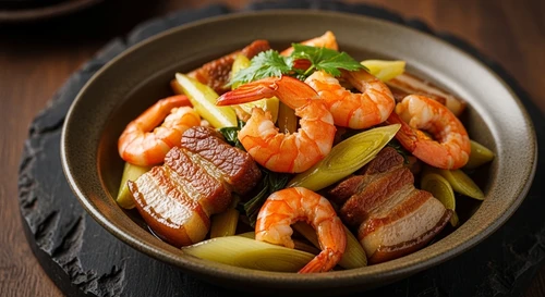 Dried Shrimp Braised with Pickled Leeks and Pork: A Beer-Consuming Snack for Lunar New Year