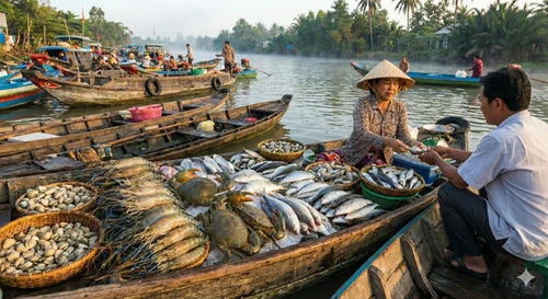 Floating Markets: Buying Seafood on the River