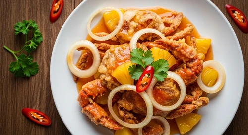 Ghẹ Lột Xào Chua Ngọt Dứa Hành Tây Ngon Tê Tái Đãi Khách Đến Nhà