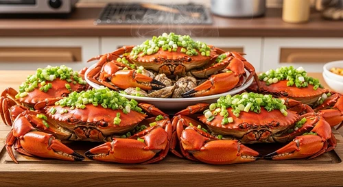 Ghẹ Nướng Mỡ Hành Than Hoa