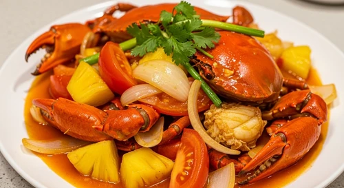 Ghẹ Xào Chua Ngọt Dứa Cà Chua